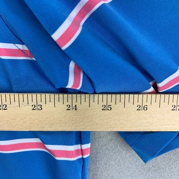 Footjoy Golf Polo Shirt Mens Extra Large Blue White Pink Striped‎ Saddlebrook - Picture 10 of 13